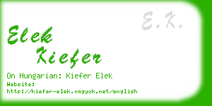 elek kiefer business card